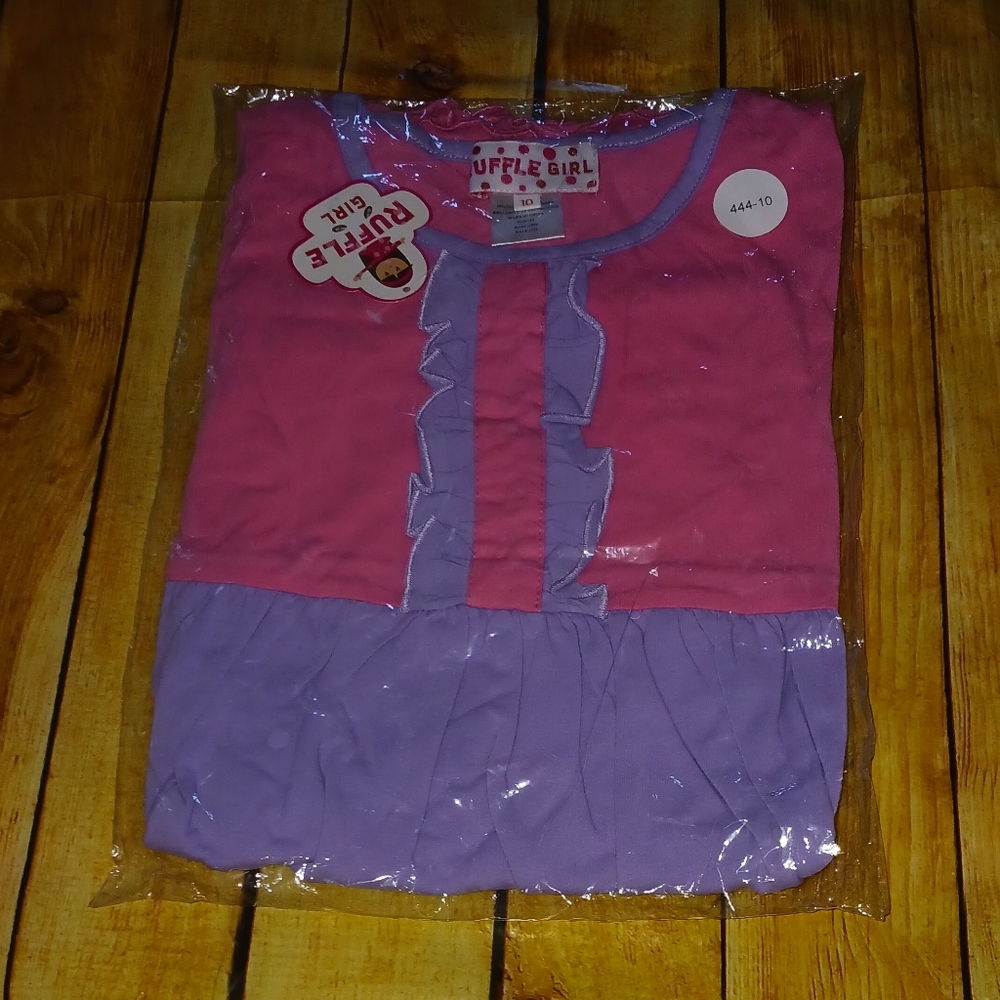 Ruffle Girl Pink and Purple Kids Casual Dress